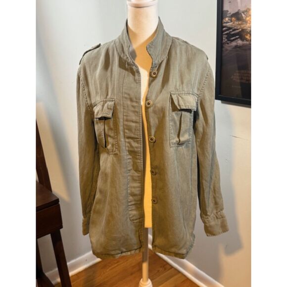 Rails Elliot Sage Olive Embroidered Utility Shacket XS‎ Boho EUC Cargo Gorpcore - Picture 2 of 10